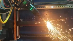 Cabezal de corte láser con nitrógeno LCF15A1, de 12 kW para corte de acero al carbono de 4 mm (8 m/min)