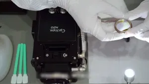 Mantenimiento del vidrio de protección de colimación inferior