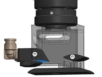 Cortina de aire antisalpicaduras, protegiendo la lente y prolonga su vida útil