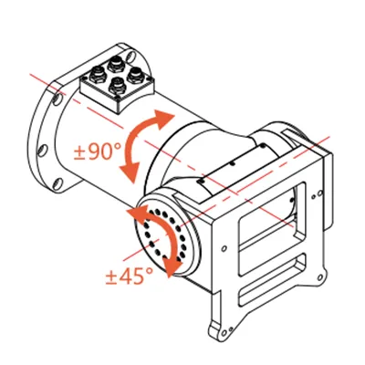 Eje rotativo para cabezal de corte láser biselado
